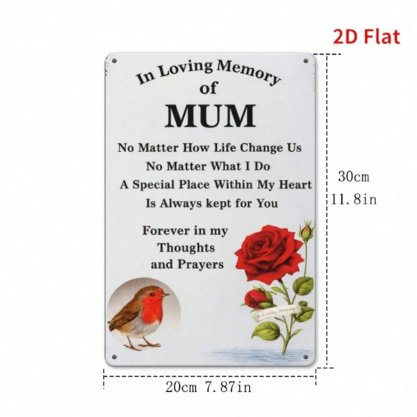 CIFbuy Vintage Metal Plaque Wall Sign, Rose Bird Pattern Mother Commemorative Art Decor, Waterproof Rustproof 2D Flat Print Hanging Orn TikTok, TikTok, rt Decor Self-pickup Logiopics