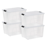 Extra-Large Latching Storage Bin, 105 Quart Clear Plastic Storage Container with Latch Lid, Blue, 4 Pack(Shipment from Walmart) - Image 15