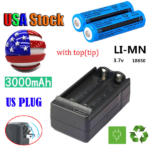 2 PCS 18650 Rechargeable Batteries + 1PCS DoubleCharger Set For FlashlightsHeadlamp (US Logistics For USPS/DHL/Fedex/UPS. No designated logistics accepted TK/TMEU only For self-pickup