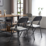 Same Code 31709558 6pcs Elegant Foldable Iron & PVC Chairs for Convention & Exhibition Gray - Image 36