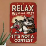 CIFbuy 12x8 Inch Relax Enjoy Life Cat Metal Sign Home Wall Decor Xmas Halloween Gift (TikTok, temu pick-up service) - Image 3