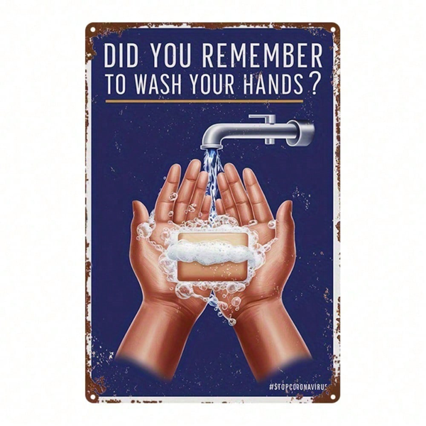 bd26eb23-b33b-4768-89e6-4dfe27f5edc9.png CIFbuy Funny Metal Handwashing Reminder Sign 8x12 Inch, Humorous Iron Plaque Wall Decor, Hygiene Art For Office Living Room Bathroom TikTok, TikTok, ll Decor Self-pickup Logiopics - Image 1