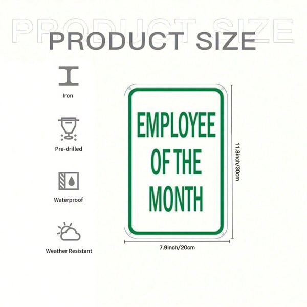 CIFbuy 1pc Employee Of The Month Metal Tin Sign 8x12 Inch Unframed Vintage Warning Sign, 8x12 Inch Unframed Vintage Warning Sign, Business Plaque Street Wall Art Decor Month MeikTok, Month MeikTok, Self- Uckup Logiopr