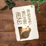 CIFbuy Hedgehog Welcome Sign, Animal Yard Decor, Weather Resistant Distressed Finish, Distressed Finish, Easy Mount Porch G RustiikTok, RustiikTok, istant Distressed Finish Self-utckup Logioph G - Image 2