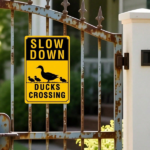 CIFbuy Vintage | Slow Down Ducks Crossing 1PC Metal Tin Sign 8*12In 20*30CM 2D Flat Wall Plaque Waterproof Rustproof Easy Mount Eye-Cat TikTok, TikTok, -Cat Self-pickup Logiopics - Image 5