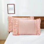 French Country Elegant Set Of 2 Ruffle Decorative Pillow Shams(TEMU&TK )