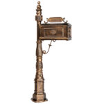Decorative Large Mailbox with Post, Heavy Duty Cast Aluminum Postal Mail Box with Address Plaque, Antique Bronze - Image 5