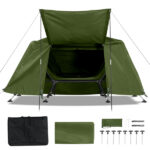 Collapsible camping tent with an integrated cot - Image 3