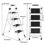 Step Ladder,Folding Step Stools 330 lbs Capacity, 2-Inch Thin for Storage, Anti-Slip Pedals & Handrails, Sturdy Steel for Home (Shipment from Walmart) - Image 2