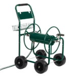 [Same Code 04822659]Iron Four-Wheel Pipe Truck Dark Green [Not an inflatable tire]