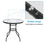 Outdoor Dining Table Round Toughened Glass Table Yard Garden Glass Table SAME AS 93152635 - Image 6