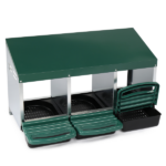 3 Compartment Roll Out Chicken Nesting Box with Plastic Basket, Egg Nest Box Chicken Laying Box Hens Chicken Coop Box, Green - Image 5