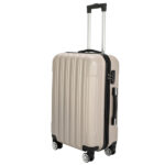 ABS Trolley Case 20in 24in 28in 3PCS Suitcase Set Striped Textured Suitcase Champagne Gold - Image 2