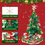 Christmas Tree Building Toy - 701 Pcs with 24-Day Countdown Calendar, 30 LED Warm Lights (USB Powered) - Santa, Ornaments, Snowflake Topper - Educational Blocks for Kids 3-6, Tabletop Decor - Image 8