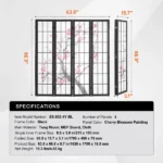 4-Panel Japanese Room Divider Screen, Wooden Folding Privacy Screen for Indoor Use, Portable Partition for Room Separation and Decoration in Home, Office, Restaurant, and (Shipment from Walmart) - Image 2