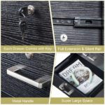 Black Wood Grain Density Board Three Drawers Wooden Filing Cabinet - Image 15
