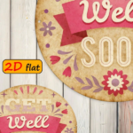 CIFbuy 1pc Get Well Soon Gift, " Round Aluminum" Aluminum Wall Plaque, Plaque, Pink & Beige Floral & Hearts Design TikTok, Temu Self-pickup Logisiics - Image 3