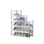 12-Piece Medium White Plastic Mesh Shoe Box Set - 35.00*25.00*19.00cm, Modular Design for Home Storage - Image 2