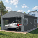 12x20 ft Carport Car Port Canopy Grey - Image 4