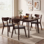 47" Walnut Dining Table for 4-6 People, Rubber Wood Legs Kitchen Table with Smooth Veneered Top - Image 10