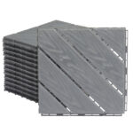 Plastic Interlocking Deck Tiles, 27 Pack, 11.8"x11.8" Waterproof Flooring Tiles for Indoor and Outdoor, Patio Floor Decking Tiles for Porch Poolside Balcony Backyard, Dark Grey - Image 2