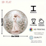 CIFbuy 1pc Victorian Lady & Roses Round Wall Plaque, "" Roses Round Wall Plaque, Wall Plaque, Vintage 2D Flat Frameless Hanging Plate TikTok, Temu Self-pickup Logilaics - Image 3