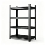 4-Tier Adjustable Metal Storage Shelving Unit, Black Heavy Duty Kitchen Organizer for Home Space Saving - Image 5
