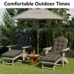 Outdoor Adirondack Chair Cushions – 44x19x4 inch Waterproof Rocking Chair Cushion with 17x19 Ottoman Cushion, Fade & Stain Resistant, Non-Slip Ties for Patio, Garden, Backyard - Image 3