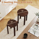 4-Piece Stackable Nesting Stools Set with Lockable Rolling Base, Solid Rubber Wood Dining Stools for Extra Seating-Walnut - Image 11