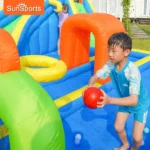 SunSports Inflatable Water Slide with 450W Blower, Kids Backyard Water Park with Climbing Wall, Splash Pool & Basketball Hoop, 13 x 15 x 7FT - Image 7