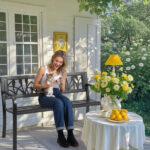 49in PVC Tulip Backrest Iron Bench Black - Image 6