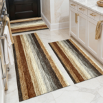 Three-piece kitchen rug set, non-slip and washable, abstract pattern kitchen hallway rug, soft and comfortable, suitable for sinks, floors, entrances, hallways and bathrooms. - Image 13