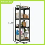 4-Tier Adjustable Metal Storage Shelving Unit, Black Heavy Duty Rack for Garage, Home, Closet & Warehouse - Image 2