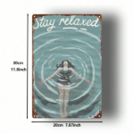 CIFbuy Vintage Tin Sign Women Swimming Relaxation 8x12 Inch Distressed Metal Plaque Motivational Wall Decor For Home Office Gym Bedroom TikTok, TikTok, Self-pickup Logiopics - Image 2