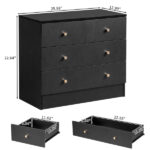 [] Modern Simple 4-Drawer Dresser Black - Image 6