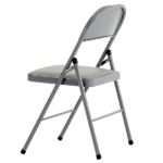Same Code 31709558 6pcs Elegant Foldable Iron & PVC Chairs for Convention & Exhibition Gray - Image 9