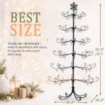 6ft Black PVC Iron Christmas Tree with Snowflake Top (Accessories Not Included) - Everyday Decor Tree - Image 7