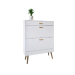Shoe Cabinet, 16 Pair Shoe Rack Storage Organizer with 2 Flip Drawers, White Entryway Shoe Storage Cabinet for Heels, Boots, Slippers (White) - Image 6