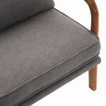 Same Code 33734058 Oak Armrest Oak Upholstered Single Lounge Chair Indoor Lounge Chair Dark Grey - Image 9