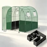 80"×79" All-Weather Walk-in Greenhouse, Heavy Duty Galvanized Metal Frame Tear-Proof PE Cover Outdoor Plant Hot House with 4 Mesh Vent Windows Wind Ropes Ground Stakes for Vegetables Flowers Fruits Growing - Image 4