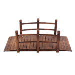 Arch Bridge Small Wooden Bridge Courtyard Outdoor Anticorrosive Wood Landscape Bridge Carbonization Color - Image 24