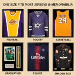 Shirt Display Frame With UV Resistant Acrylic and Hanger, Wall Mounted Baseball Basketball Football Hockey Shirt Display Frame Black - Image 7