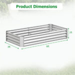 Galvanized Steel Raised Garden Bed 6×3×1 Ft Outdoor Planter Box for Vegetables Flowers Herbs - Image 4