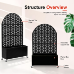 Arched Decorative Privacy Screen with Planter Box, 70.87" Tall Metal Freestanding Fence Planter, 46.8"×15.75"×16.92" Planter Box for Patio Balcony Backyard - Image 2