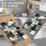 Three-piece kitchen rug set, non-slip and washable, abstract pattern kitchen hallway rug, soft and comfortable, suitable for sinks, floors, entrances, hallways and bathrooms. - Image 4