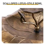 50*50*86cm Ancient Bronze Resin Bird Bath With Lotus Edge & Feeder Tray - Image 9