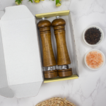 2pcs 8-inch wooden manual pepper grinder with adjustable roughness, kitchen seasoning tool, high-end texture for home use, holiday gift recommendation - Image 4