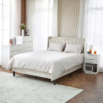 White P2 Density Board Wavy Pattern Drawer Front Two-Drawer Bedside Cabinet - Image 5
