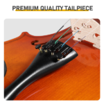 Brand new 4/4 natural tiger-striped acoustic violin set includes pitch stickers, tuner, strings, shoulder rest, rosin, bow, and premium gift box. - Image 8