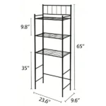 Over the Toilet Storage, 3-Tier Over Toilet Storage Rack for Bathroom, Metal Bathroom Organizer Shelves Over Toilet, Black (Shipment from Walmart) - Image 2